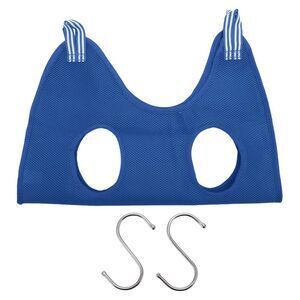 Pet Grooming Hammock Polyester Pet Grooming Tools with Hooks Large Blue